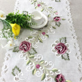 Organza fabric with embroidery table runner table cloth